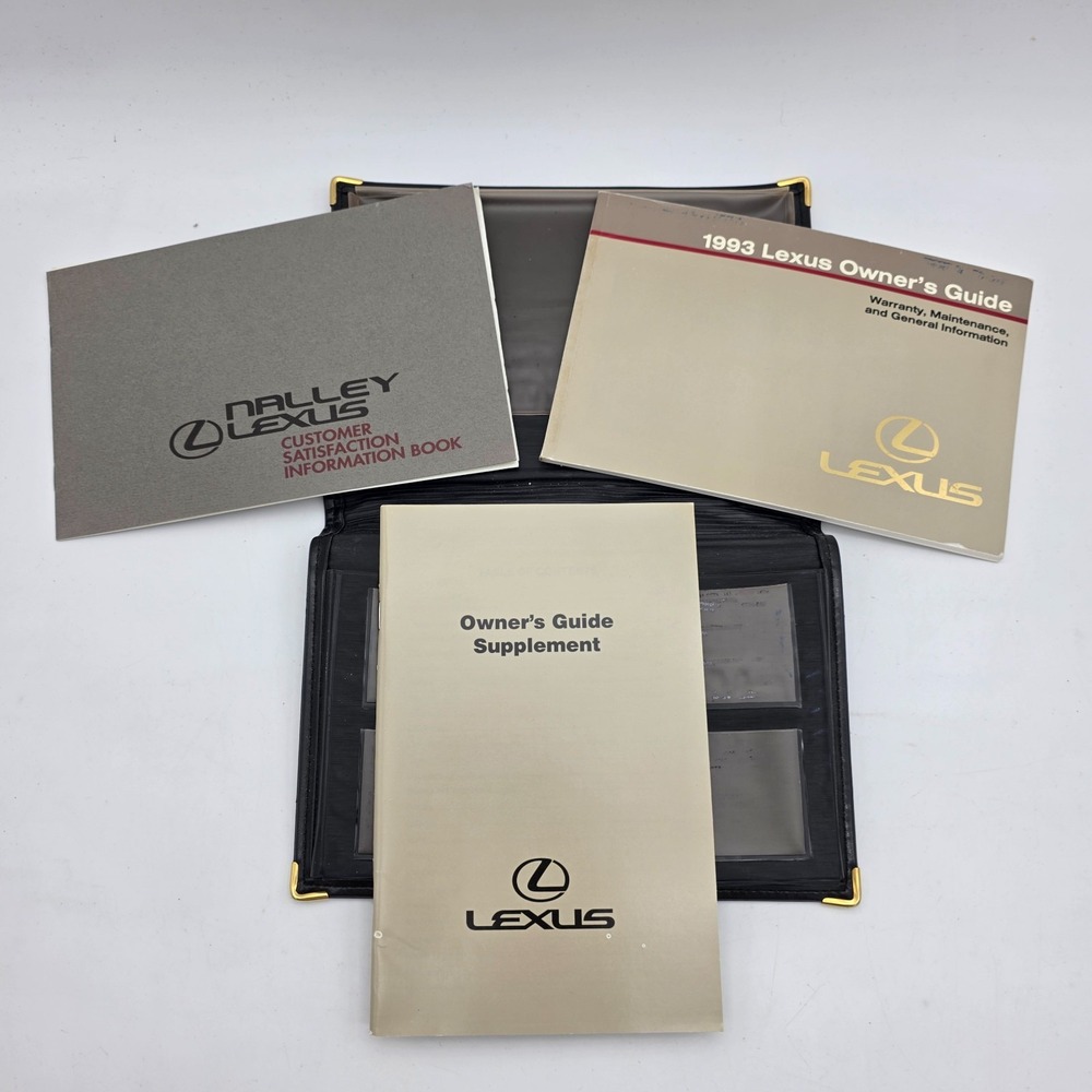 Vintage Lexus Black Leather Gold Trim Owner's Manual Book 1993 Owner's Guide